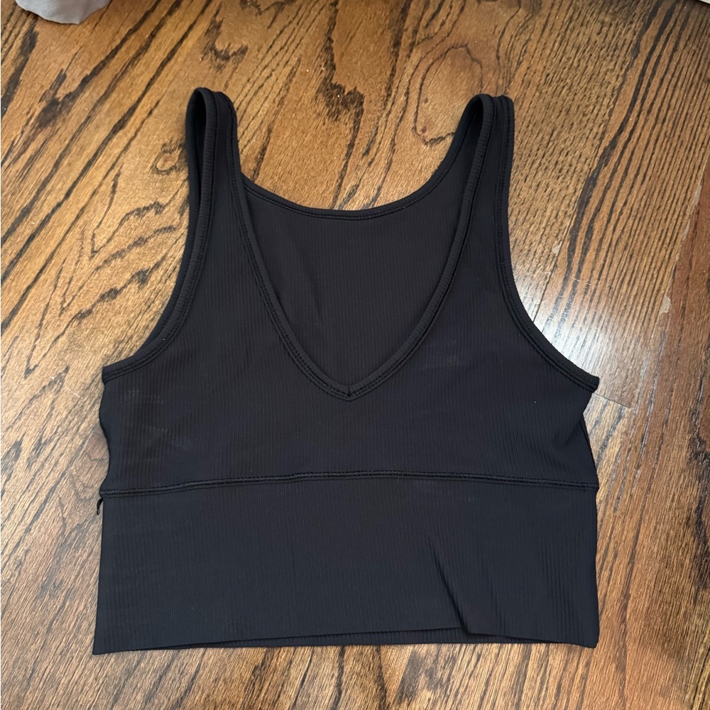 Black Lululemon Power Pivot Ribbed Tank Top